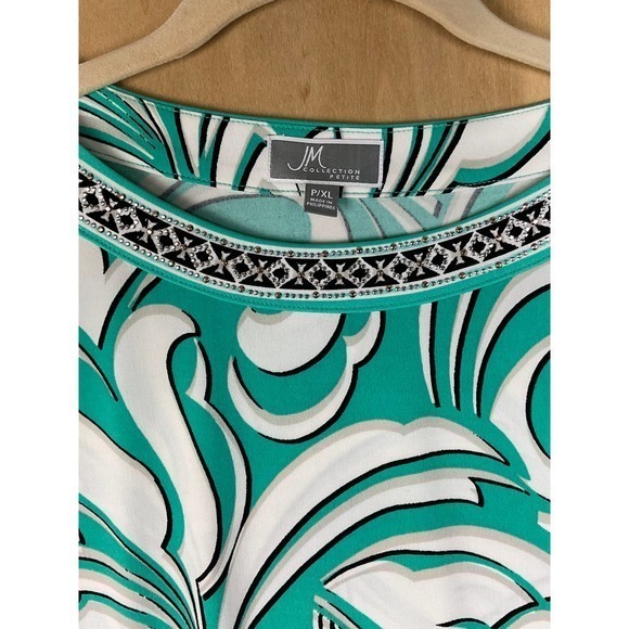 JM Collection Top Petite Extra Large Embellished‎ Blouse R - Picture 3 of 9